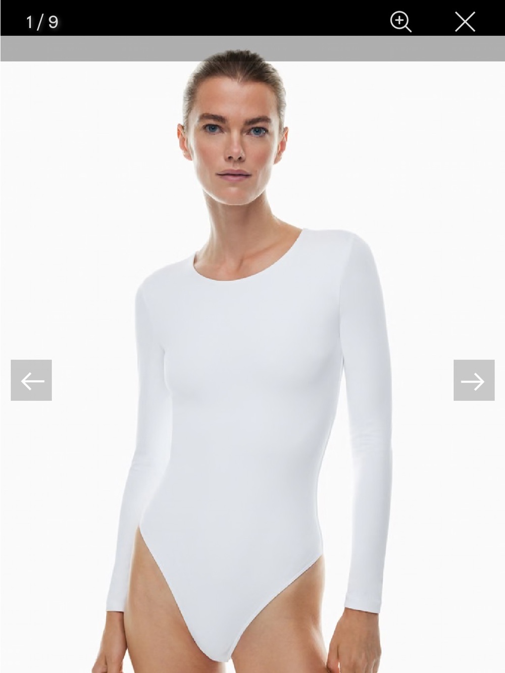 Babaton White Long-Sleeve Crew Bodysuit